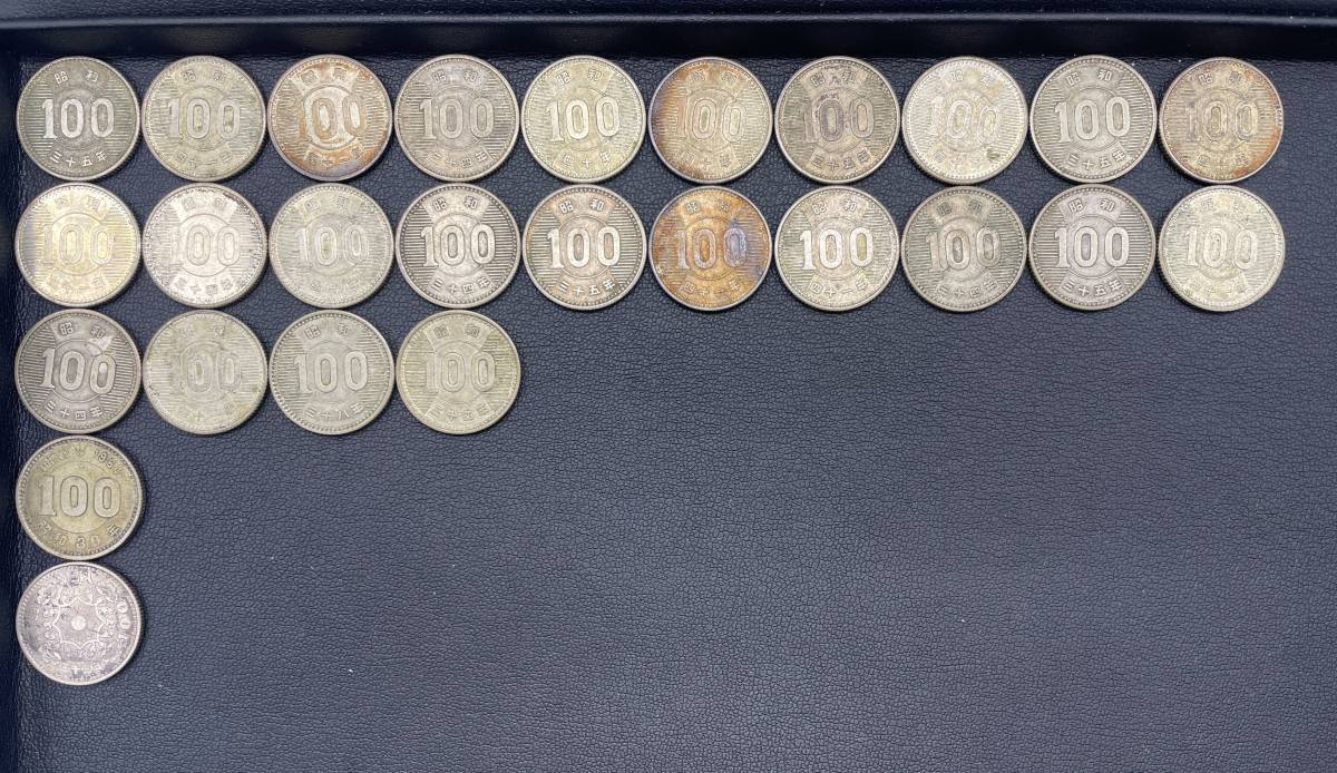 【1円スタート】昭和100円銀貨 額面2，600円 稲100円 24枚 東京オリンピック100円 1枚 鳳凰 1枚