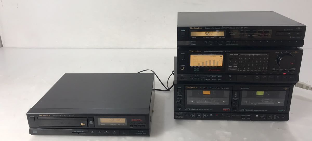 湘/システムコンポ/カセットデッキ /Technics/ST-xx77T/CD /AM/FM/通電