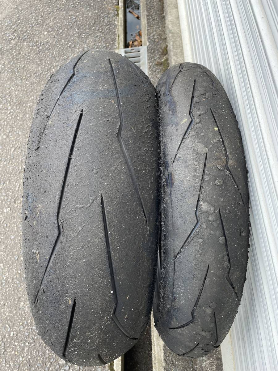 1円～◆ピレリ ディアブロ スーパーコルサ V3 中古 120/70ZR17 180/60ZR17 SC1前後セット 中古品 CBR600 YZF-R6 ZX-6R 使用1時間30分程度