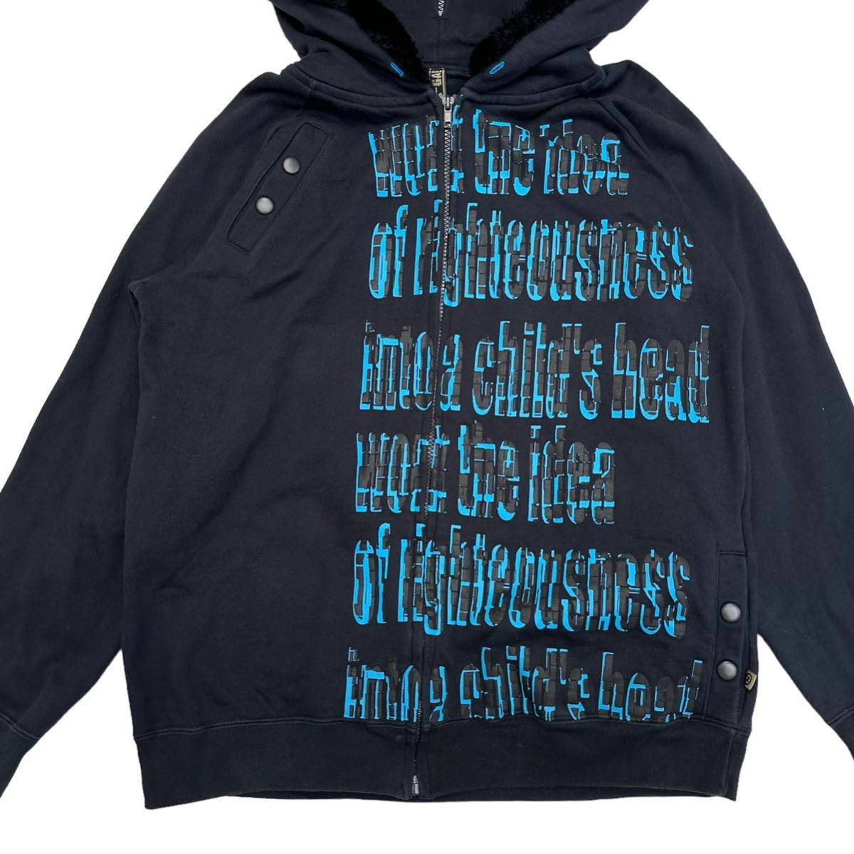 00s Rare Japanese Label Y2K fur design hoodie goa ifsixwasnine