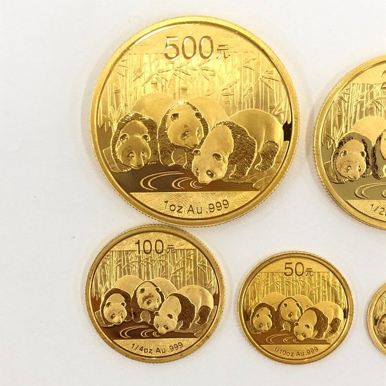K24IG 中国 パンダ金貨 1oz 1/2oz 1/4oz 1/10oz 1/20oz 5枚まとめ 総