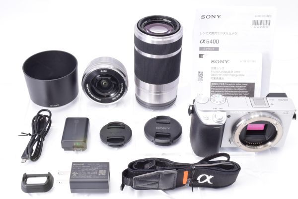 ≪極上品≫ SONY (ソニー) α6400 ダブルズームレンズキット ILCE-6400Y シルバー #463