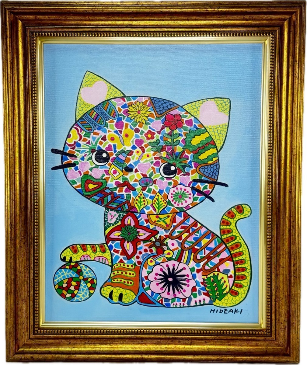 F6号ジミー大西Cat手描き作品⁄表裏サイン⁄油彩⁄アクリル⁄絵画