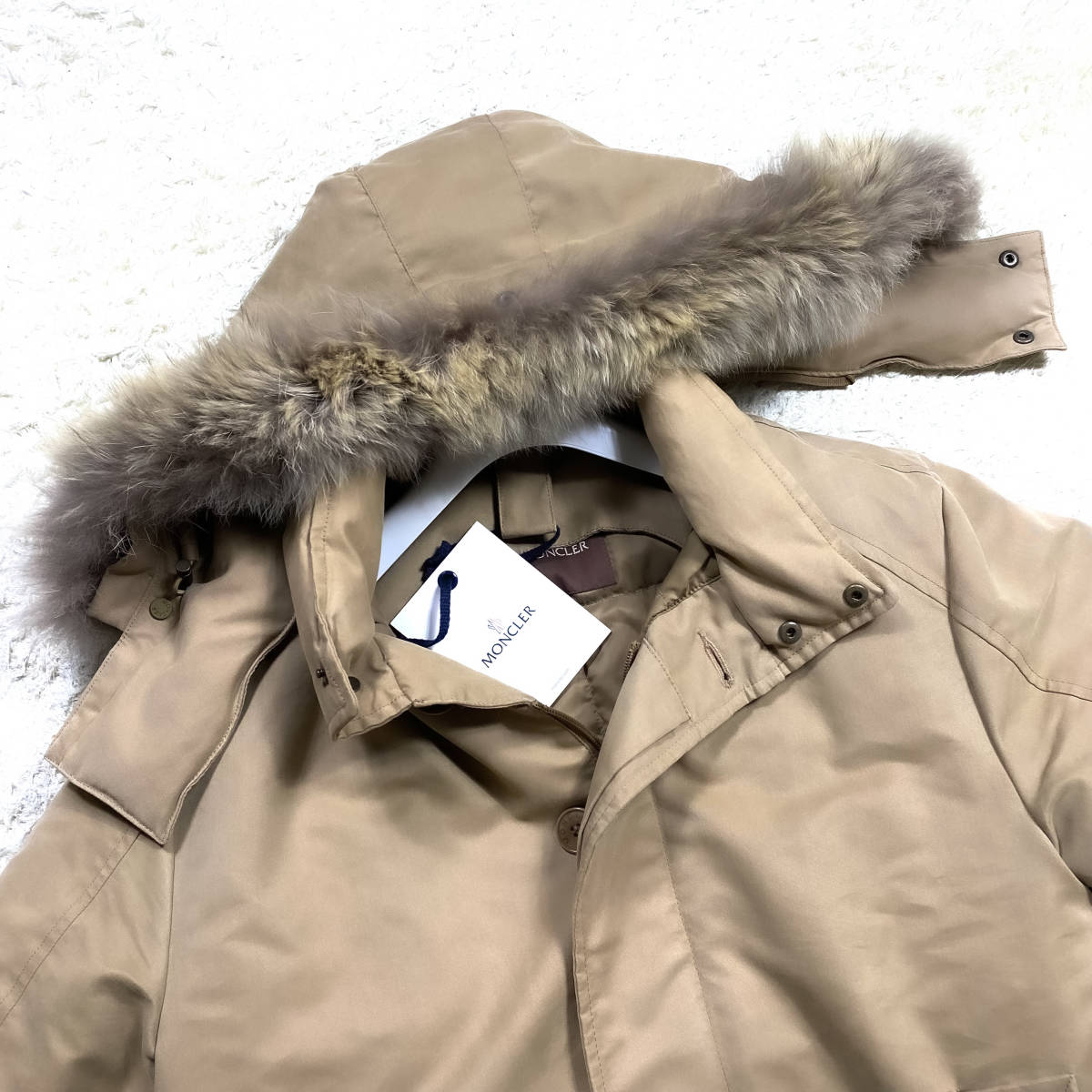 極暖美品MONCLER2wayファーフード付きダウンコート ダウンジャケットL 