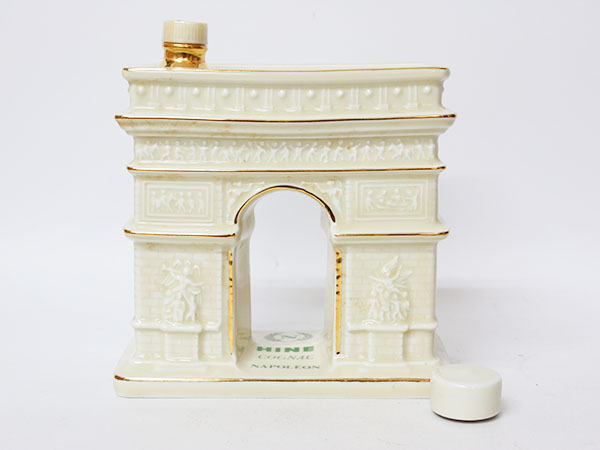 1円～/古酒★ハイン HINE ナポレオン 凱旋門 陶器 白 ＊替栓付