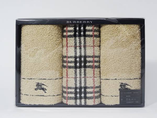 バーバリー☆フェイスタオル☆3枚 Burberry☆未使用 箱入り