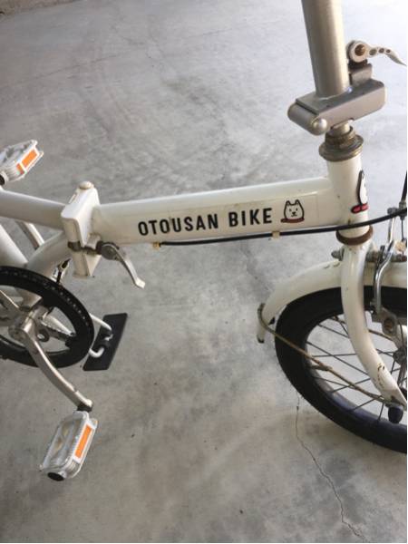 激レアソフトバンクおとうさんバイク白折りたたみ自転車16インチ