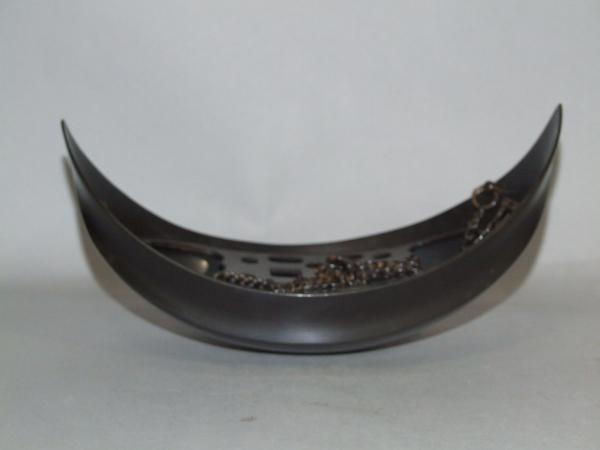 宝扇】茶道具/釣舟花入 砂張銅/2代 藤井喜左衛門 作/共箱/美品