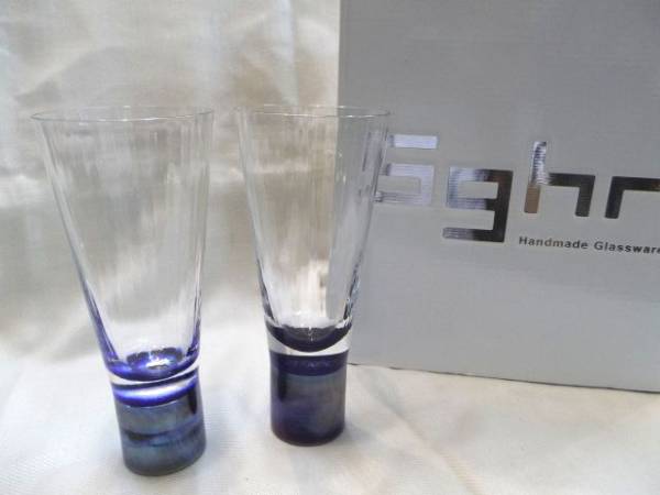 ★Sghr /スガハラ ○ラスター シャンパン・ビアー グラス2客美品