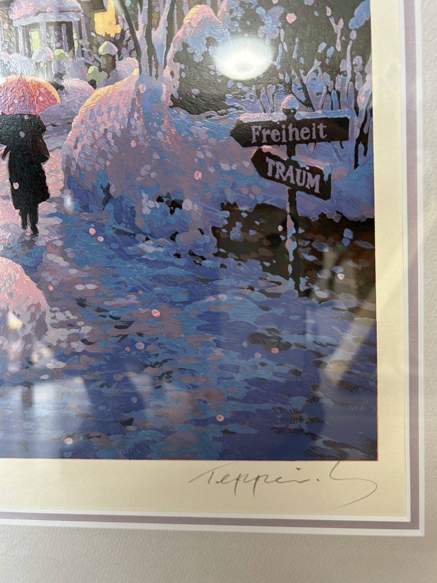 絵画 真作 笹倉鉄平 「パープルスノー」シルクスクリーン IV/CXX 風景