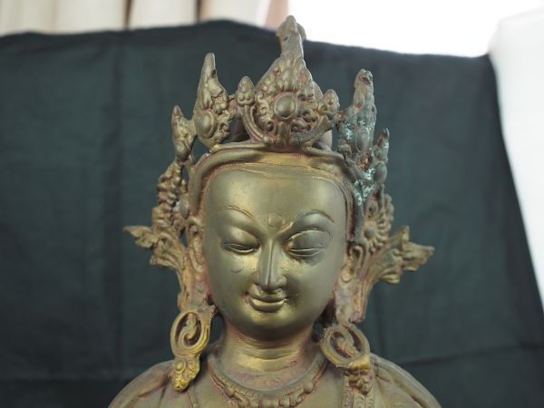 中国古玩 銅製 大仏像 坐像 仏教美術 重さ5.3kg