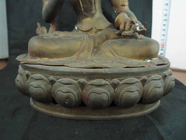 中国古玩 銅製 大仏像 坐像 仏教美術 重さ5.3kg