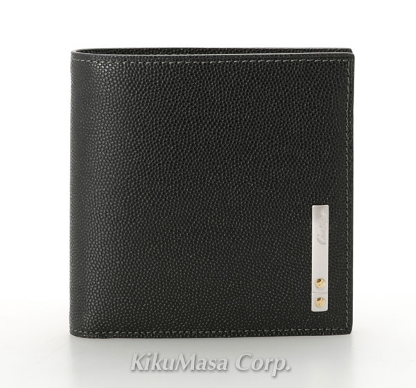 カルティエ レザー二つ折り財布サントス L3000772 黒 新品男性用