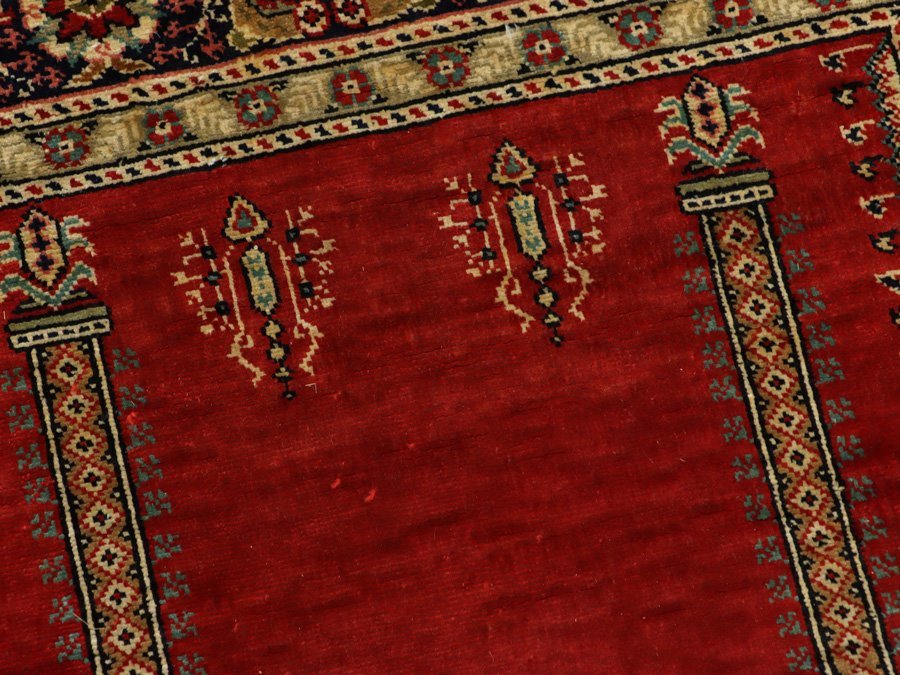 魁◇最高傑作品 トルコ絨毯 HEREKE ヘレケ 55.5×77㎝ 上質シルク 工房