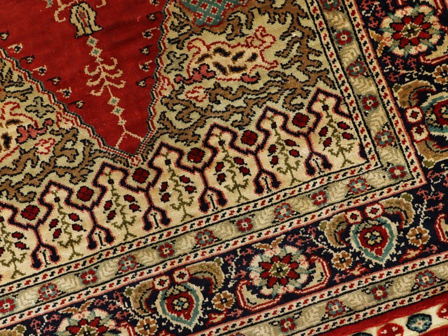 魁◇最高傑作品 トルコ絨毯 HEREKE ヘレケ 55.5×77㎝ 上質シルク 工房