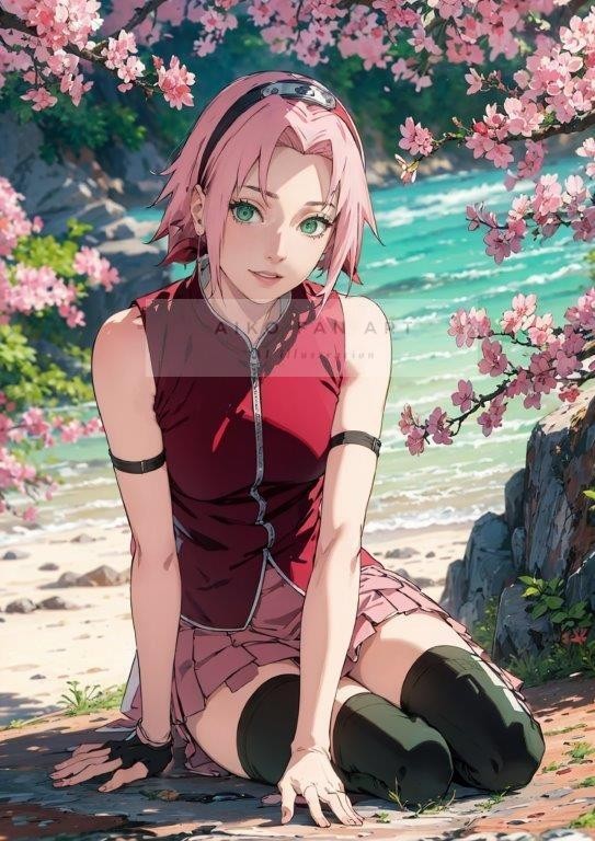 4072], ナルト, サクラ, A4 アート ポスター イラスト 同人 美少女
