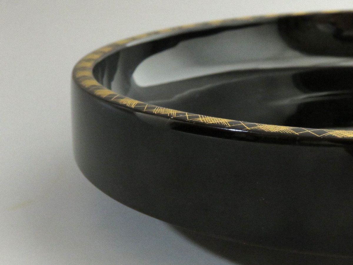 ◇◇輪島塗 堅地網代沈金菓子器 菓子盆 共箱 lacquer ware◇◇茶道
