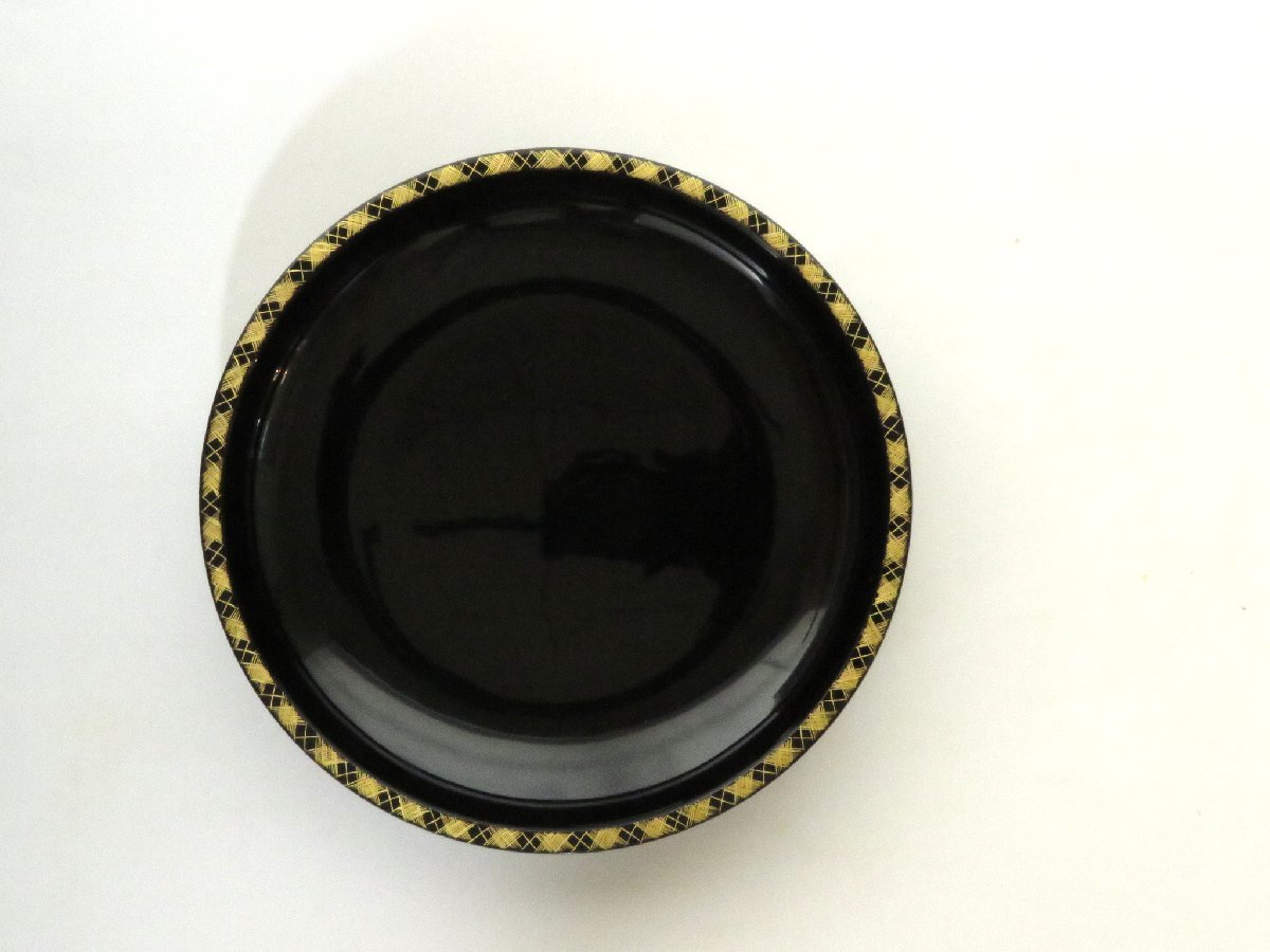 ◇◇輪島塗 堅地網代沈金菓子器 菓子盆 共箱 lacquer ware◇◇茶道
