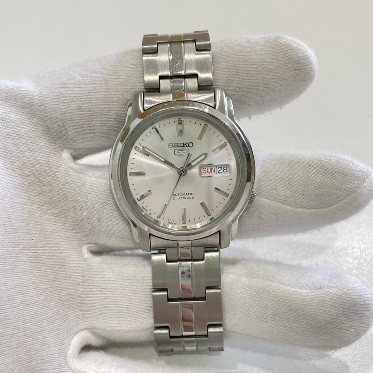 SEIKO 5/セイコー5 AUTOMATIC 7S26-03S0 裏スケ シルバー文字盤 