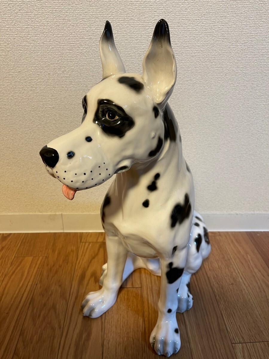 ダルメシアン 陶器置物 犬 オブジェ 高さ約30cm 犬 陶器 置物 ダルメシアン オブジェ ガーデニングなど 高さ約50cm 幅