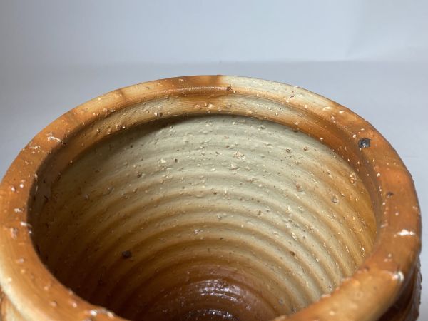 旧家蔵出 小西陶古 備前焼 火襷 柱壷 水指 共箱 茶道具 ( 金重 陶陽 素