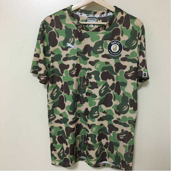 A BATHING APE プーマ　コラボ カモフラージュ ゲームシャツ 美品！ a bathing ape BAPE GAME SHIRT Tシャツ puma M abc camo ,ご覧