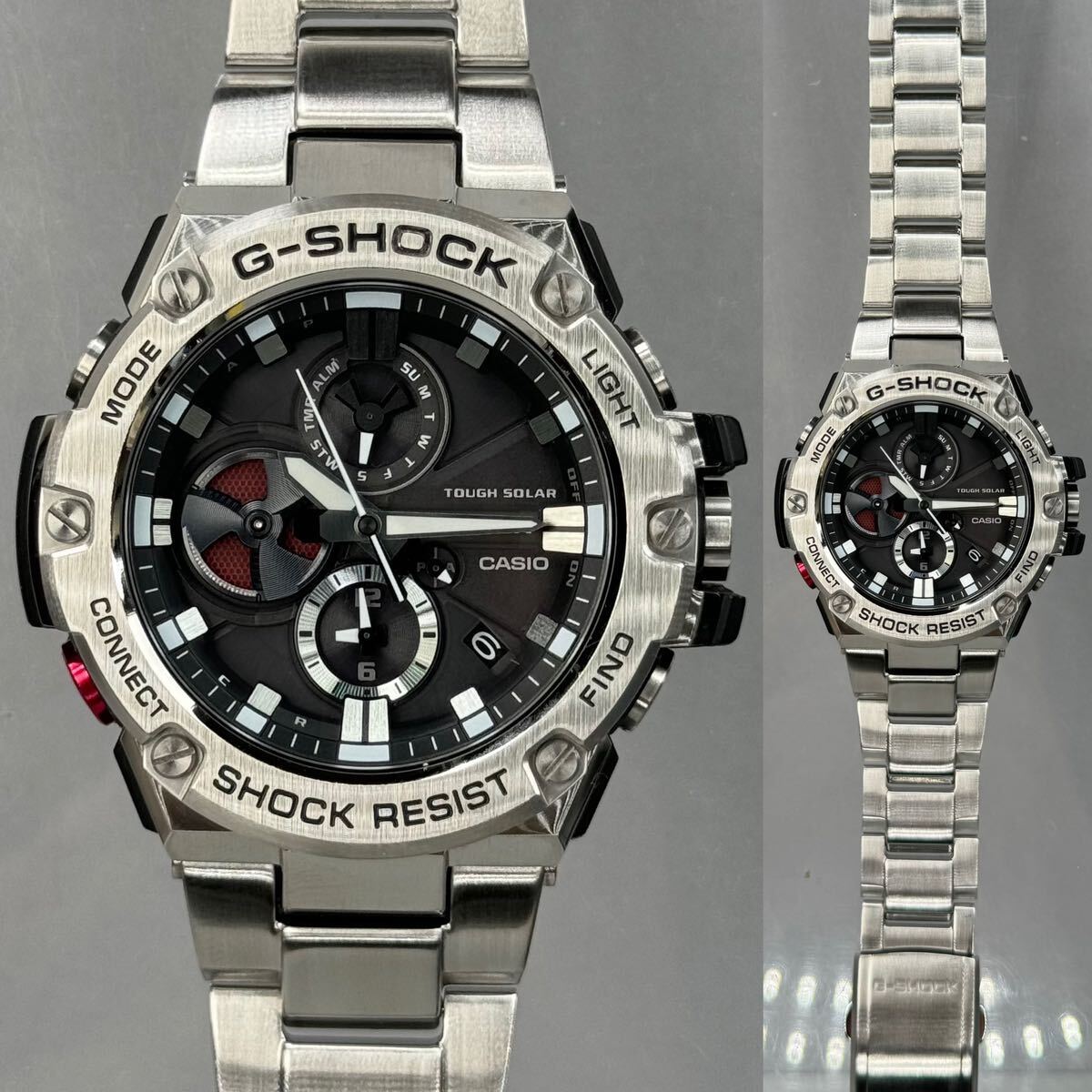 極美品G-SHOCK GST-B100D-1AJF GスチールG-STEEL タフソーラー
