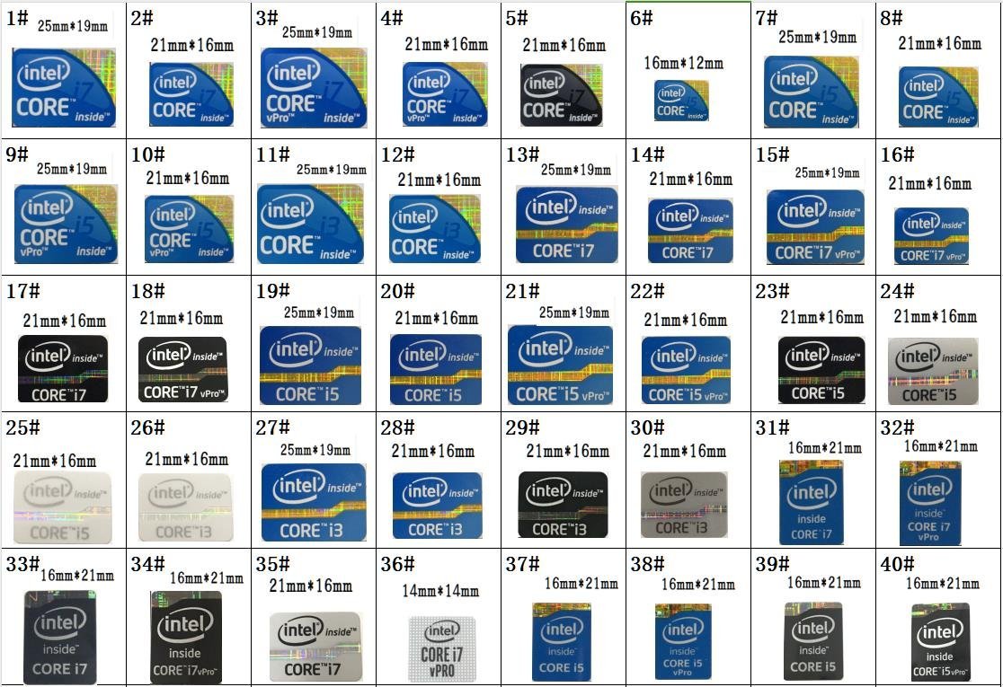 261# 第十一代【intel CORE i7】エンブレムシール □18*18㎜□ 条件