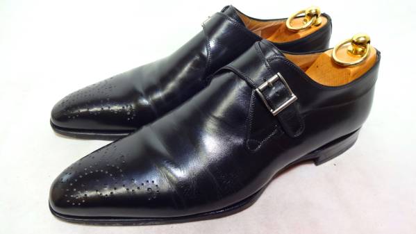 極上◇MAGNANNI/マグナーニ/シングルモンク/ビジネス/黒/38/24.5