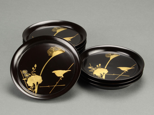 【流】茶懐石道具 蒔絵菓子皿 IJ258