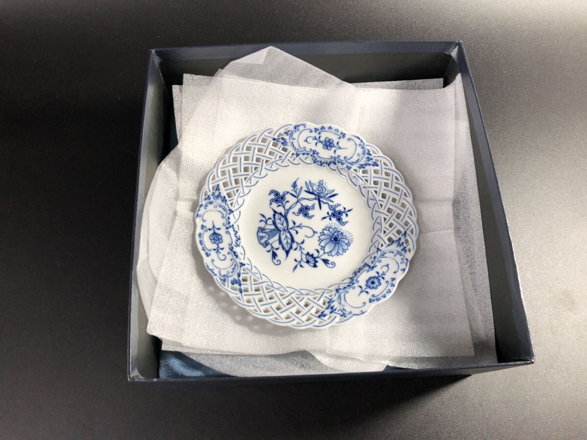 1000円〜□☆Meissen☆マイセン ブルーオニオン プレート 透かし 剣