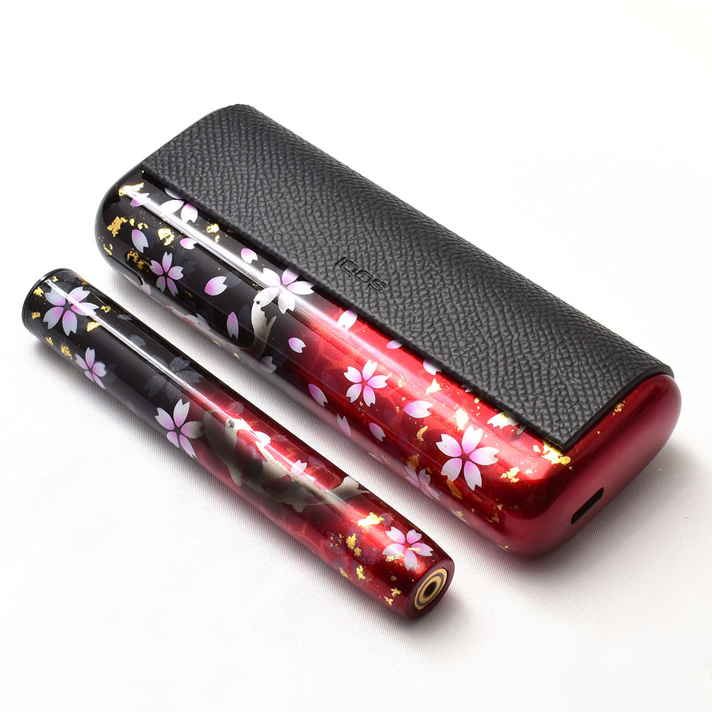 最新 IQOS ILUMAiPRIME カスタムペイント 桜鯉柄 レッド アイコス