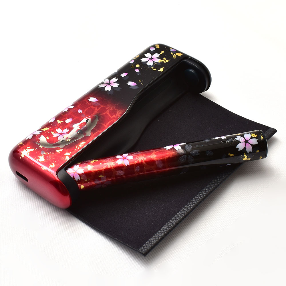 最新 IQOS ILUMAiPRIME カスタムペイント 桜鯉柄 レッド アイコス