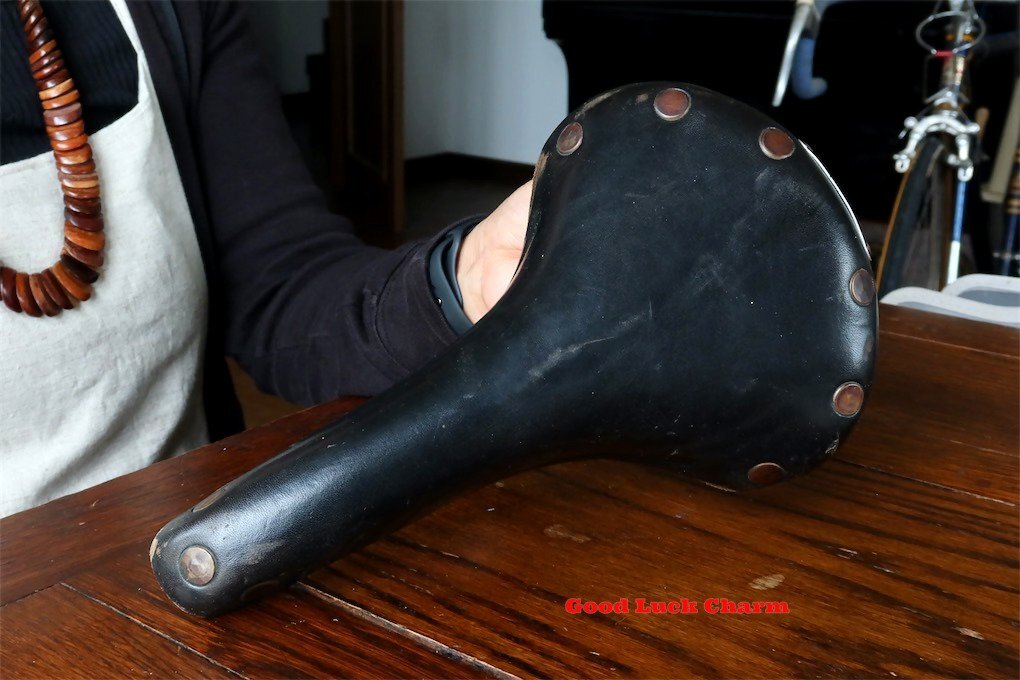 Selle Brooks Ancienne Vélo Cyclotourisme - Cuir Marron, Patinée (Années 1960)