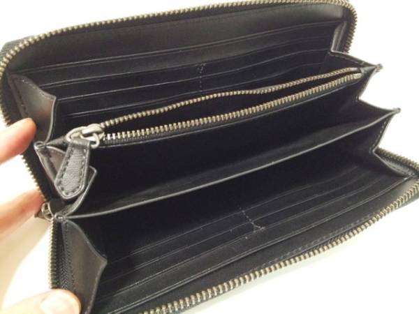 4.5万本物コーチ ラウンドジップ パンチングレザー長財布75222黒