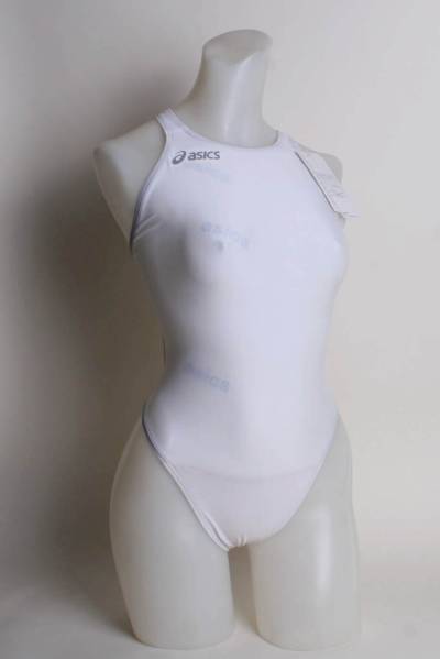 新品】 旧ロゴ アシックス 競泳水着 ハイドロCD ホワイト S ASICS 競泳
