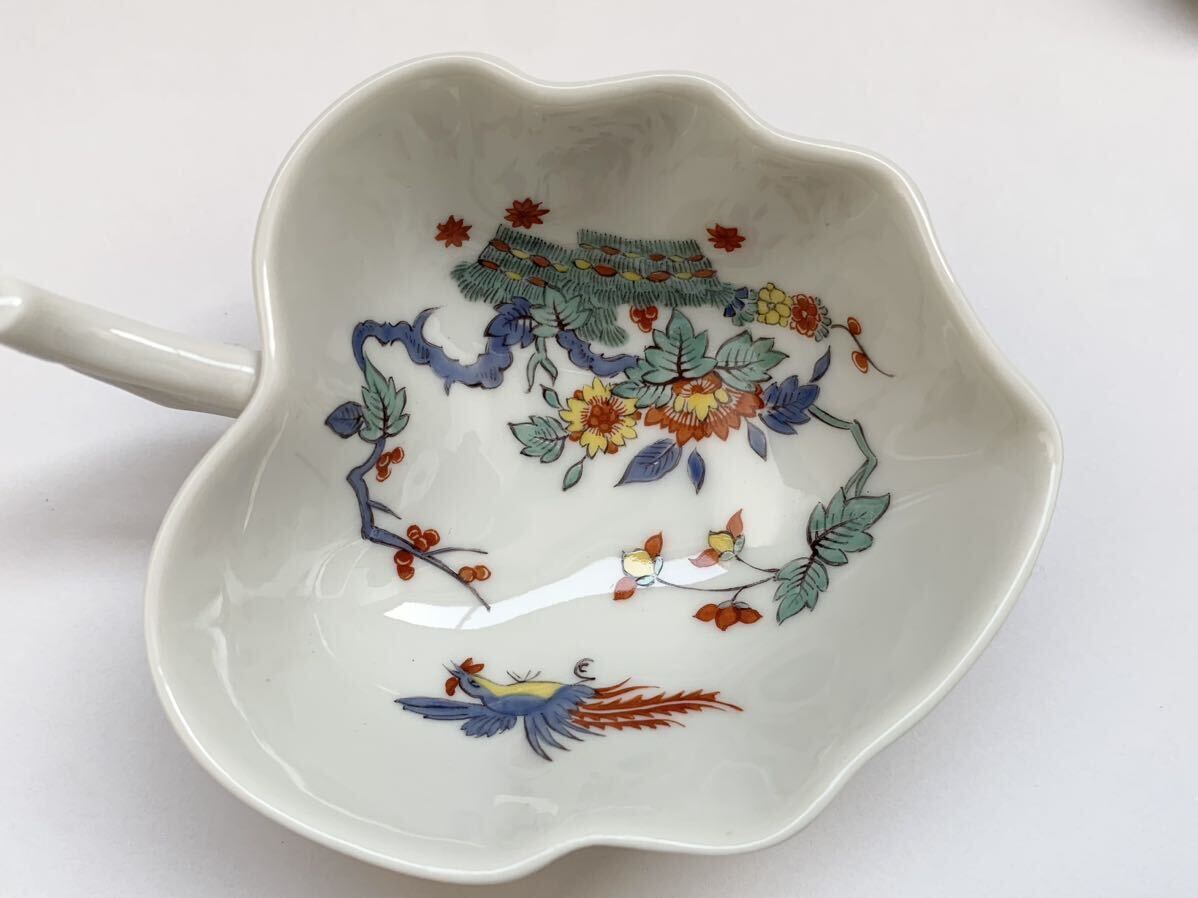 1円スタート【MEISSEN/マイセン】柿右衛門様式花鳳凰図隅入小皿5客 完