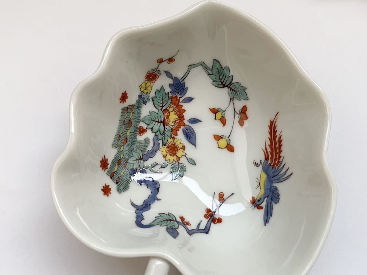 1円スタート【MEISSEN/マイセン】柿右衛門様式花鳳凰図隅入小皿5客 完
