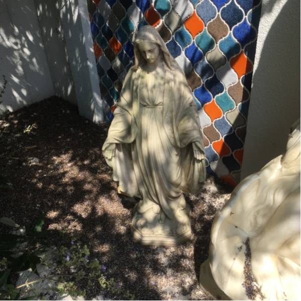 湯布院ノーブル アンティーク フランス製 聖母 マリア像 石材 フランス