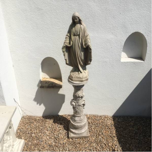 湯布院ノーブル アンティーク フランス製 聖母 マリア像 石材 フランス