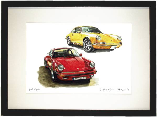 GC-548 ポルシェ930turbo/ポルシェ 911 限定版画300部 直筆サイン有