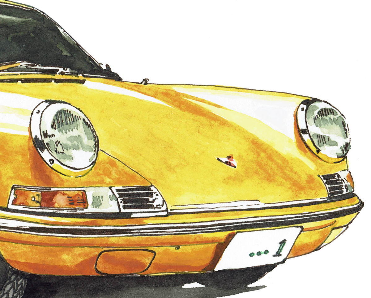 GC-548 ポルシェ930turbo/ポルシェ 911 限定版画300部 直筆サイン有 額装済●作家 平右ヱ門
