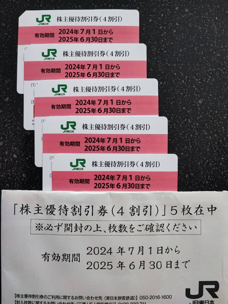 送料無料 JR東日本 株主優待割引券5枚 株主サービス券のセット 有効期限2025年6月30日_1