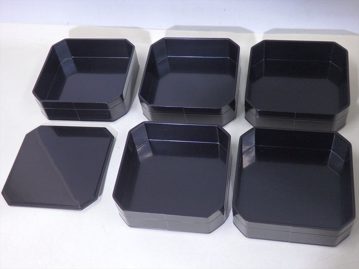☆目白宗芳作【輪島塗 縁高 共箱】木製漆器 黒真塗 状態良好！ サイズ
