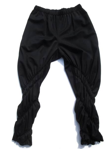 美品 コムデギャルソン 黒 S シャーリング ウールイージーパンツ