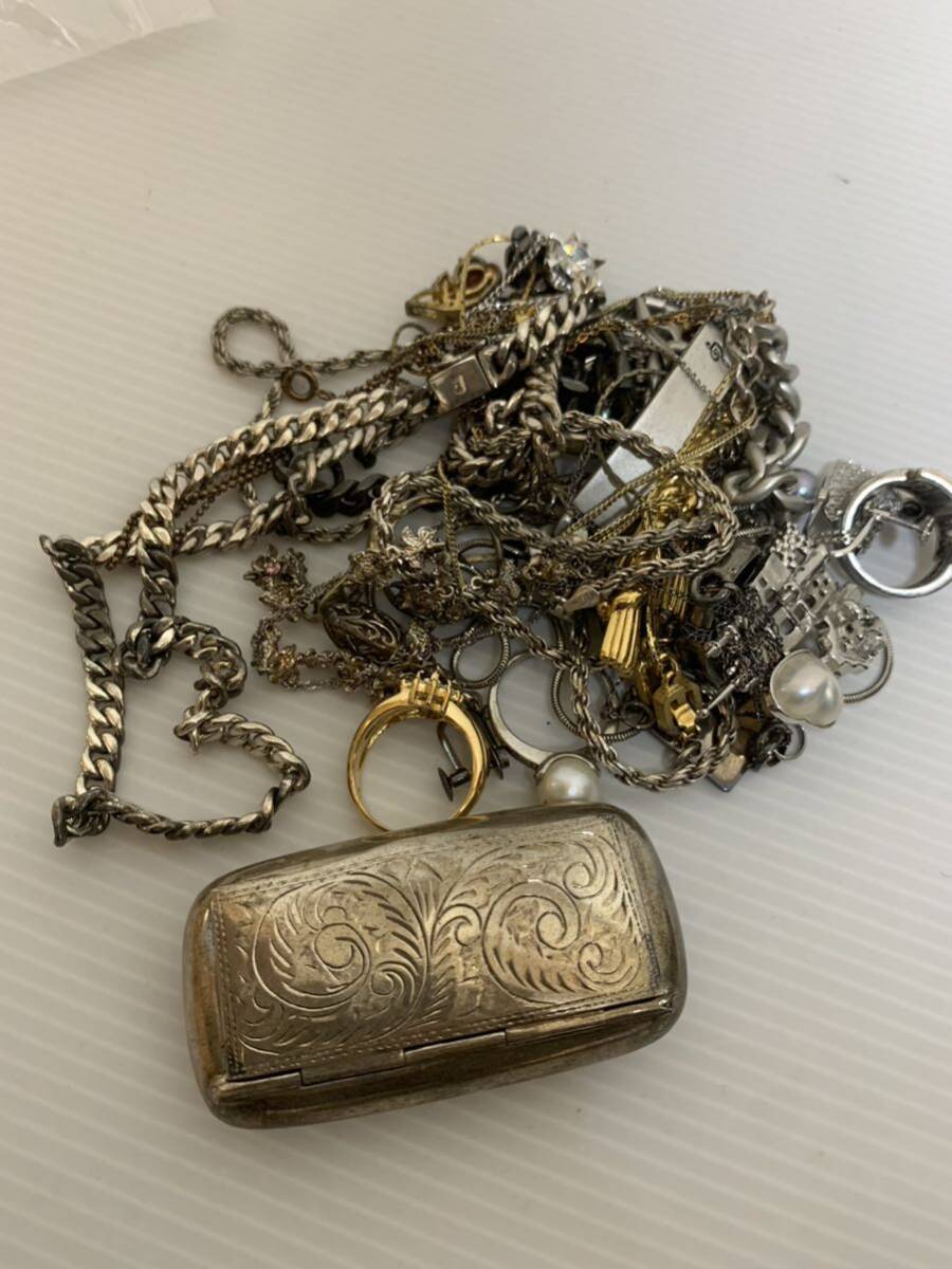 1000円スタート 地金 シルバー SILVER 925刻印 約250g シルバーアクセサリー 銀製 スターリング 喜平 ジャンクまとめて_2