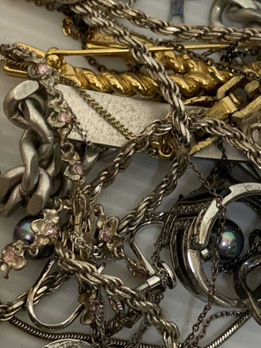 1000円スタート 地金 シルバー SILVER 925刻印 約250g シルバーアクセサリー 銀製 スターリング 喜平 ジャンクまとめて_7