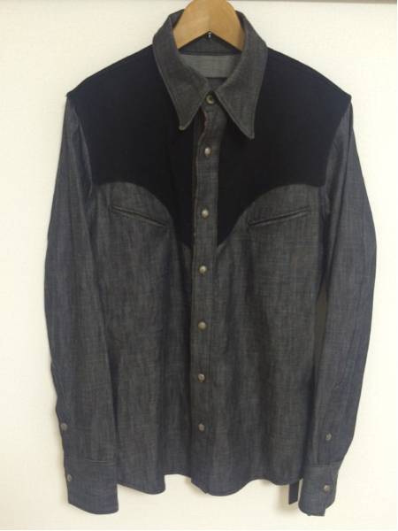 希少イサムカタヤマ LASHウエスタンシャツ ピッグレザー BACK バック