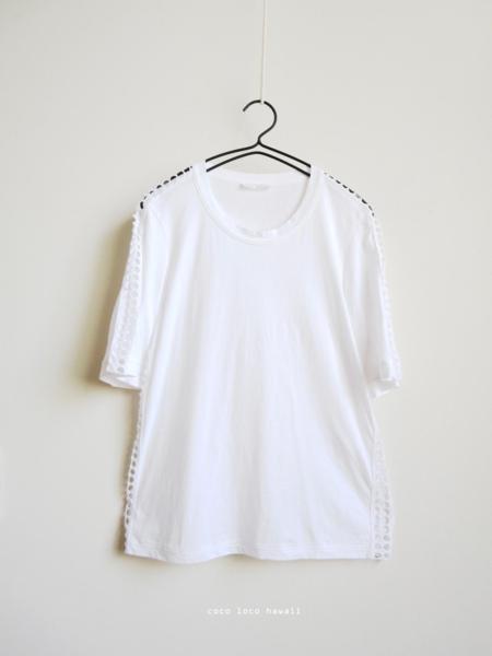 Chloe クロエ WhiteWardrobe カットワーク レース Tシャツ 白 XS
