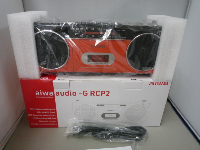 アイワ aiwa audio-G RCP2 ラジオカセットプレーヤー 赤 RCP2 aiwa